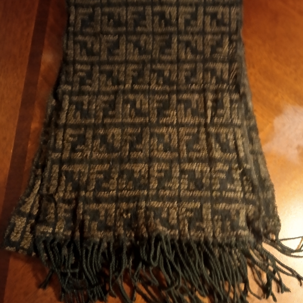 Brown and Black Patterned Scarf - Picture 7 of 10